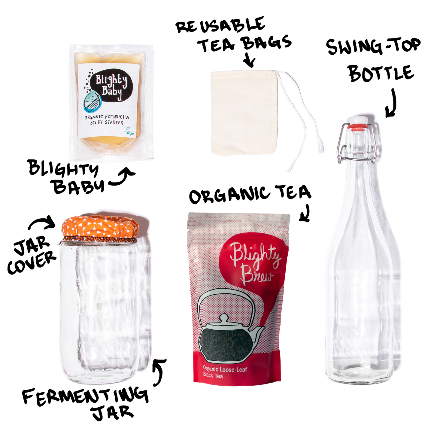 Big Blighty Baby Kombucha Starter Kit (to make 3L)