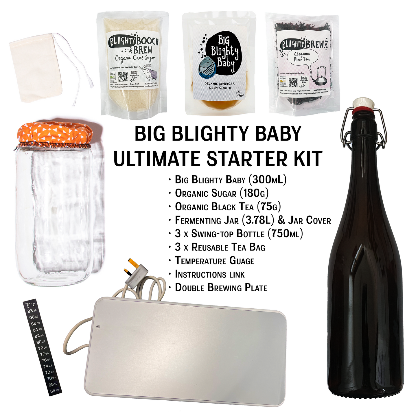 Big Blighty Baby Kombucha Starter Kit (to make 3L)