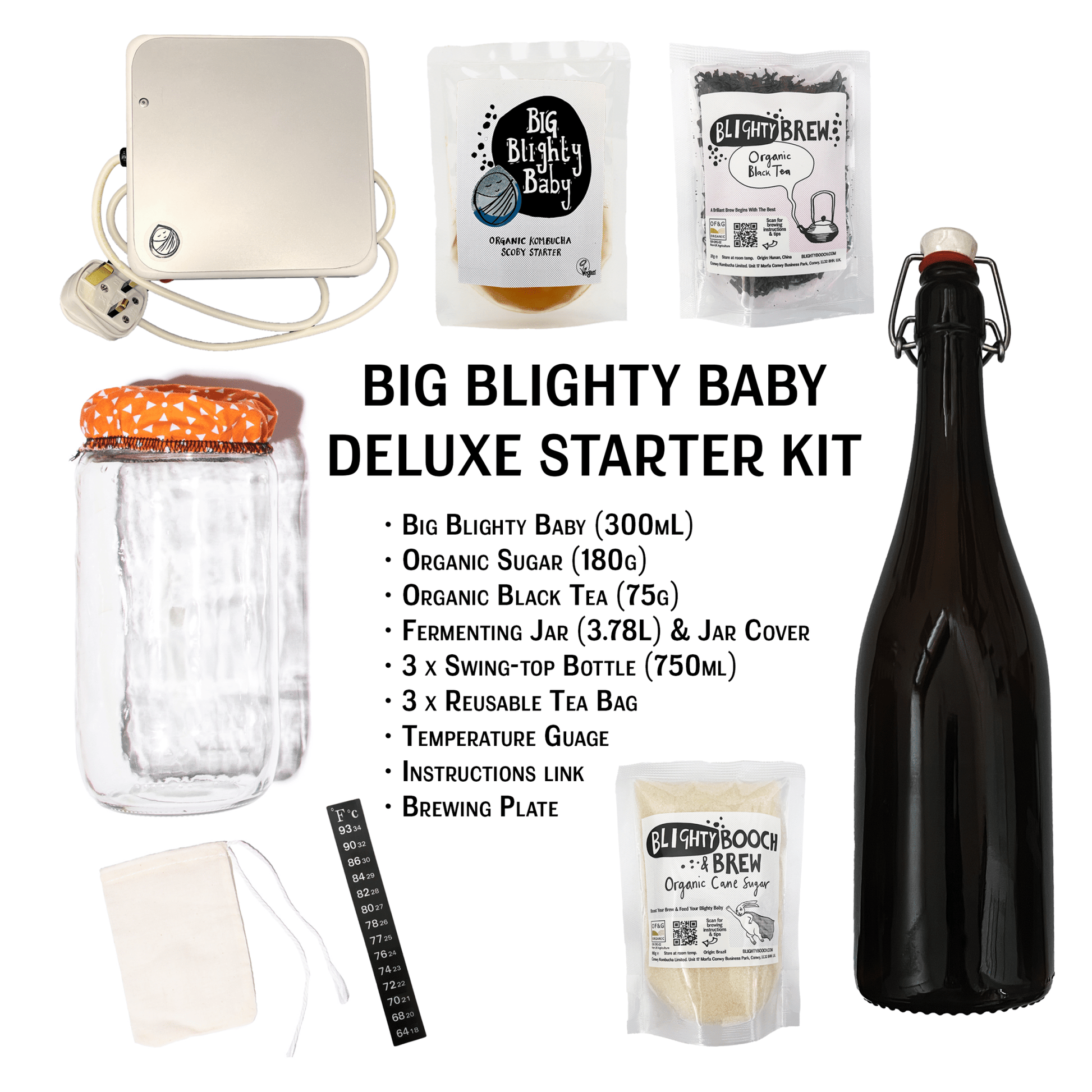 Big Blighty Baby Kombucha Starter Kit (to make 3L) - Blighty Booch
