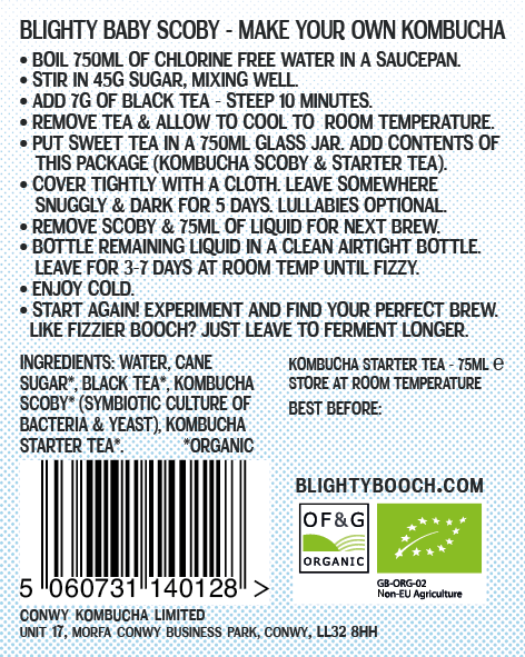 Blighty Baby Booch Kombucha Starter Full Kit